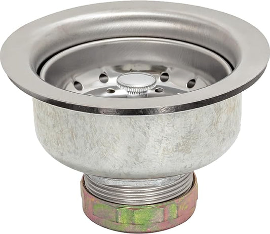 Double Cup Kitchen Sink Strainer Drain Assembly, 3-1/2 to 4 Inch Opening