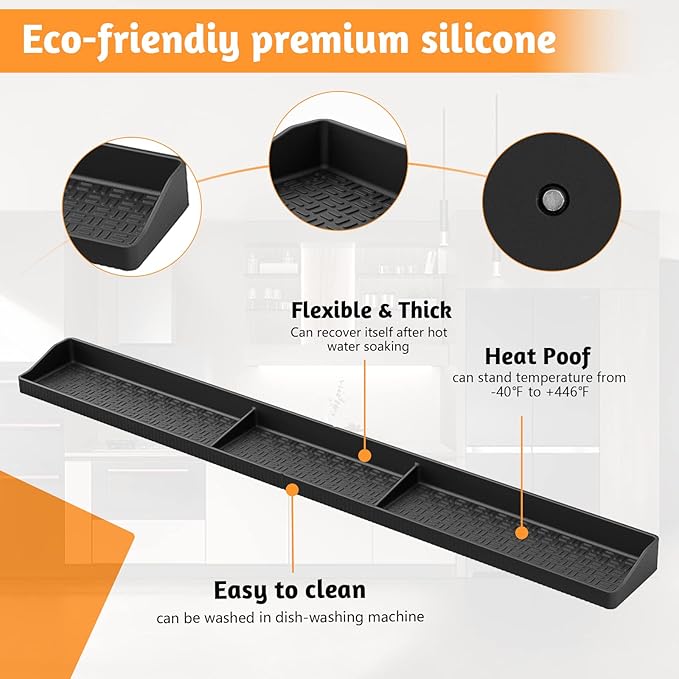Magnetic Stove Top Shelf, Over the Stove Shelf Spice Rack & Spice Organizer – 30" Heat Resistant Silicone Stove Shelf, No Drill Kitchen Storage Organizer for Gas/Electric Stoves & Small Kitchens