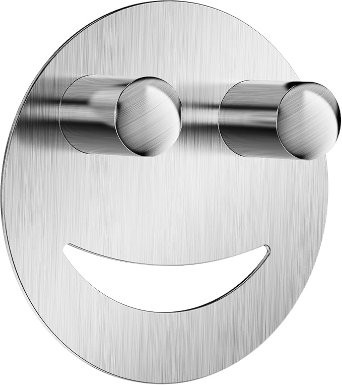 Yoshiky Stainless Steel Smiley Face Dish Sponge Holder, Silver Sink Caddy Organizer Storage with Suction Cup for Kitchen, Rv Apartment Kitchen Accessories Decor Scrubber