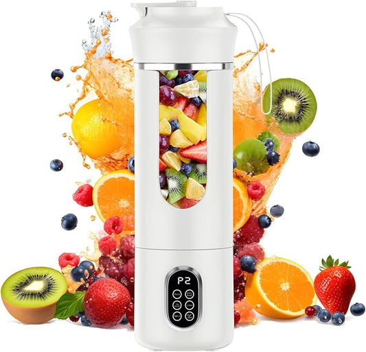 530ML Portable Blender,Mini Portable Electric USB Juicer,Small Personal Blender for Smoothies and Shakes,With Automatic Cleaning Function,Multi-Purpose and Easy To Use(white)