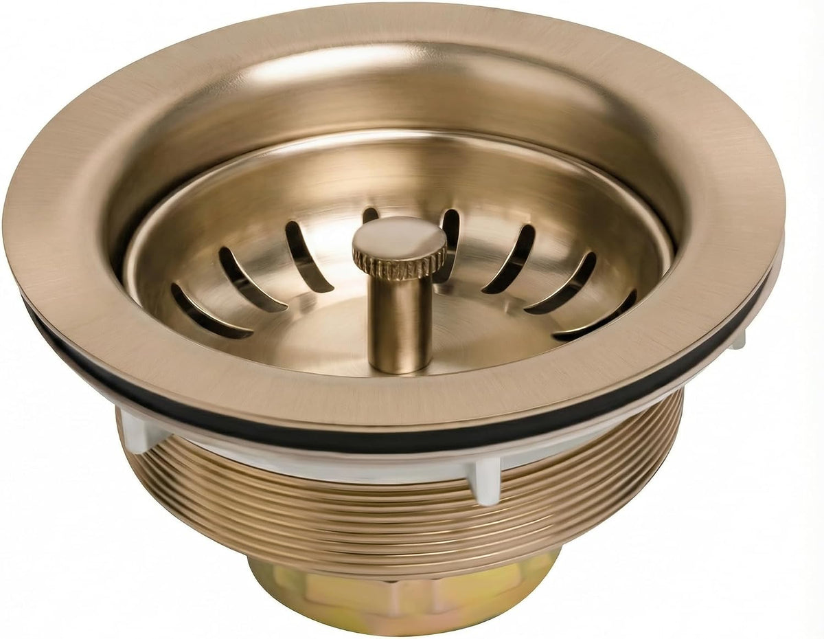 Champagne Bronze Kitchen Sink Drain,Fit 3.5 inch Standard Sink