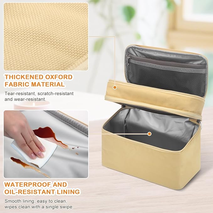 Hand Mixer Case for Kitchen Aid - Immersion Blender Attachments Storage Bag Blender Stick Handheld Carrying Case with Handle Hand Mixer Accessories, Portable Travel Organizer (Bag Only) Yellow