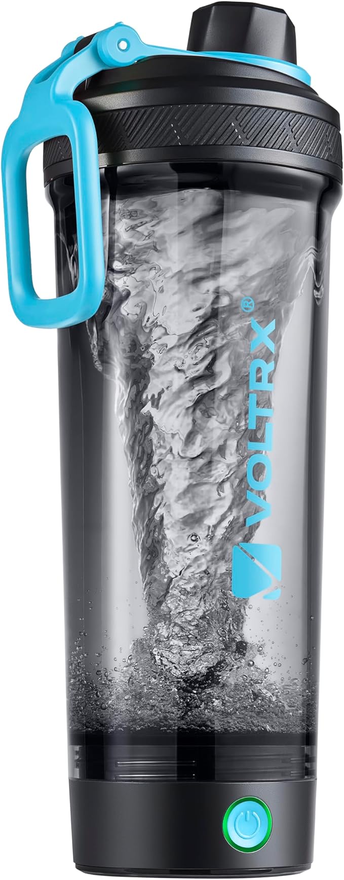 VOLTRX Shaker Bottle, Gallium USB C Rechargeable Electric Protein Shake Mixer, Shaker Cups for Protein Shakes and Meal Replacement Shakes, BPA Free, Made with Tritan, Blue, 27oz