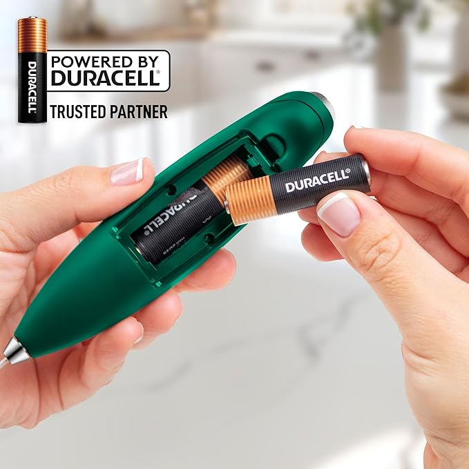 Zulay Kitchen Powerful Milk Frother Wand With Duracell Batteries - Ultra Fast Handheld Drink Mixer - Electric Whisk Foam Maker for Coffee, Lattes, Cappuccino & Matcha - Z1 Motor - Dark Green