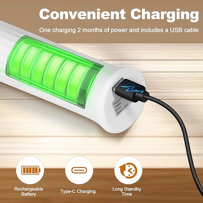 Rechargeable Milk Frother Handheld, Electric Frother Wand with 2 Stainless Stee Whisks & 3 Speeds,Drink Mixer Handheld for Coffee, Latte, Cappuccino, Matcha, Protein Shakes-White
