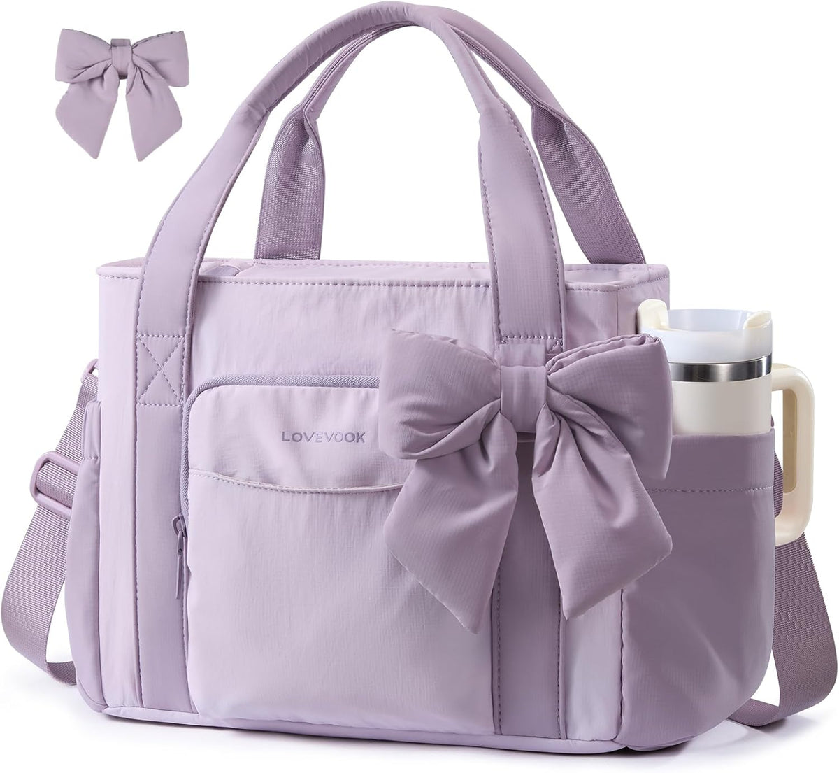 Insulated Lunch Box for Women,Adult Lunch Cooler Tote Bag with Bow