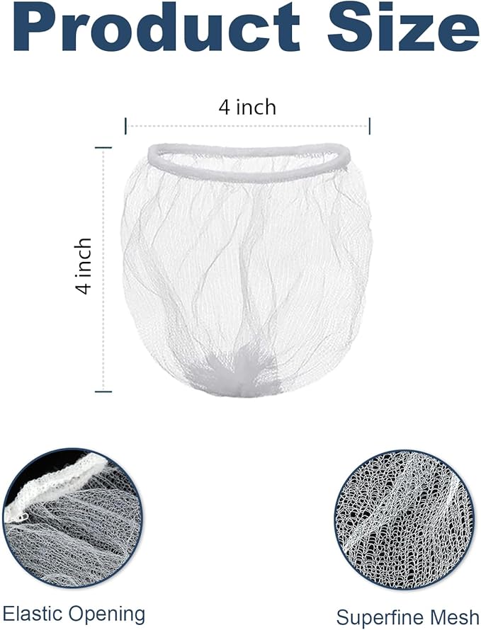 WYIRONG 250 Pack Disposable Drain Covers, Disposable Mesh Sink Strainer Pouches for Sourdough, One Use Sourdough Drain Catcher Mesh Cover Nets for Kitchen Sink, Strainer Pouches Kitchen and Bathroom