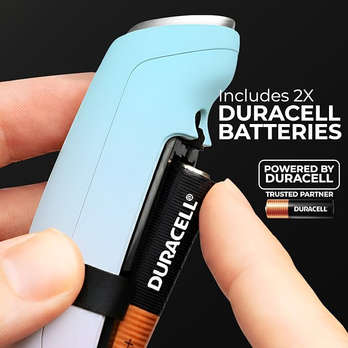 Zulay Kitchen Powerful Milk Frother Wand With Duracell Batteries - Ultra Fast Handheld Drink Mixer - Electric Whisk Foam Maker for Coffee, Lattes, Cappuccino & Matcha - Triple Whisk - Pale Cloud