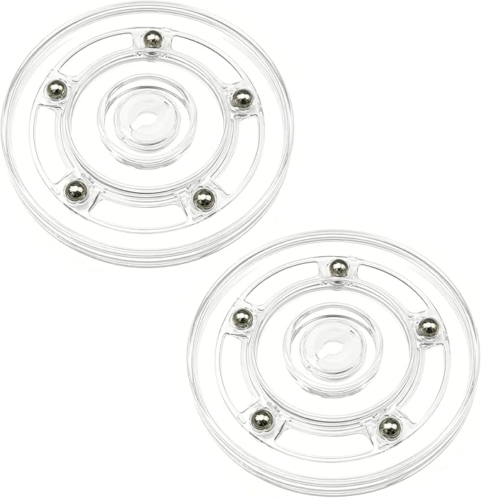 4 Inch Transparent Rotating Turntable, 2 PCS Acrylic Turntable Platters, Organizer Bearings Display Stand for Home, Office, Crafts, Cosmetics