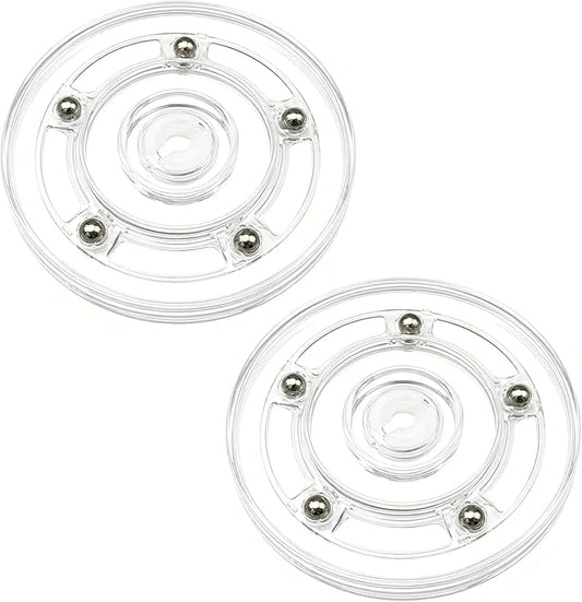 4 Inch Transparent Rotating Turntable, 2 PCS Acrylic Turntable Platters, Organizer Bearings Display Stand for Home, Office, Crafts, Cosmetics