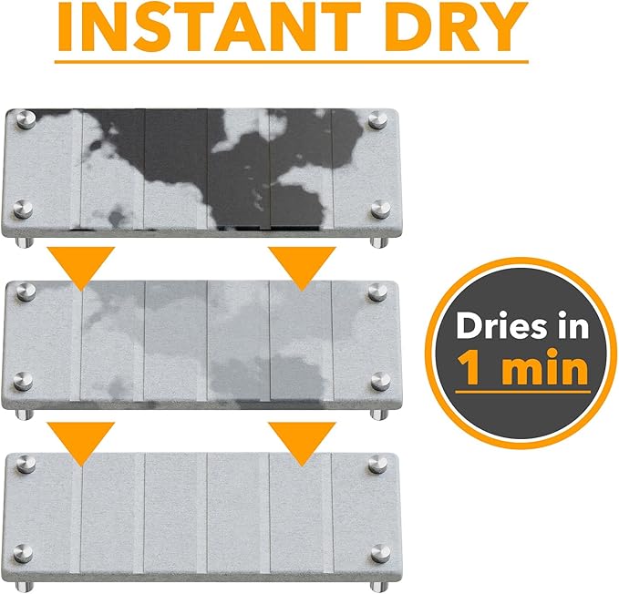 SpaceAid 2 Pack Drying Sink Caddy, Instant Dry Water Absorbing Stone Tray for Sink Organizers, Kitchen Counter Soap Dish Holder Absorbent Coaster, Bathroom Countertop Drying Rack (Light Gray)
