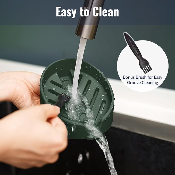 NiHome Silicone Sponge Holder Compatible with Scrub Daddy Mommy Sponges for Kitchen & Bathroom, Auto Draining Organizer, Holds Multiple Sponges & Cleaning Tools, Food-Grade,Dishwasher Safe(Dark Green)