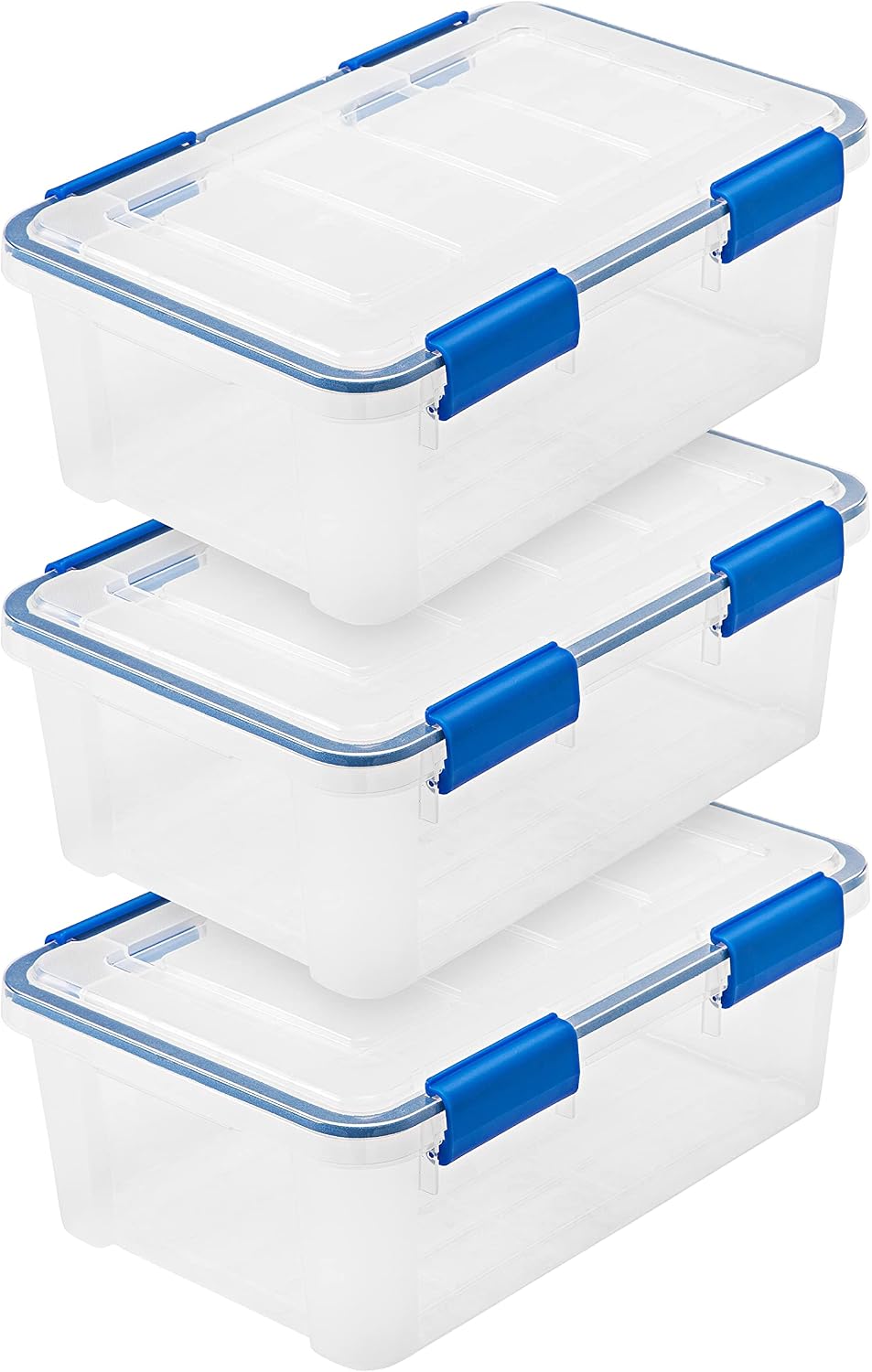 IRIS USA 3-Pack Storage Bins With Gasket Lids, 16-Quart Capacity, Clear