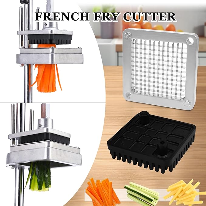 Replacement Chopper 1/4" Blade, Commercial Vegetable Chopper Dicer, French Fry Cutter Stainless Steel Blade for Fruit Cutting Machine Tomato Onion Pusher Block