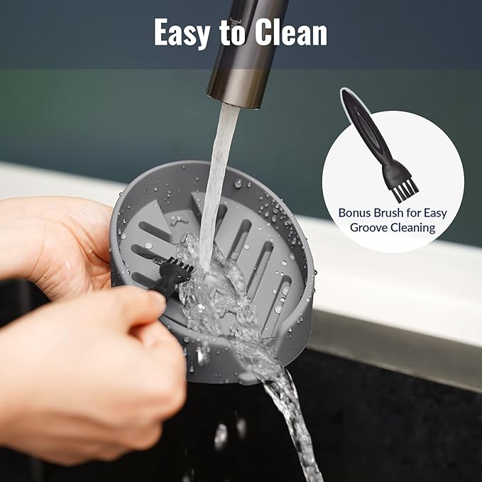 NiHome Silicone Sponge Holder Compatible with Scrub Daddy Mommy Sponges for Kitchen & Bathroom, Auto Draining Organizer Holds Multiple Sponges & Cleaning Tools, Food-Grade, Dishwasher Safe (Dark Gray)