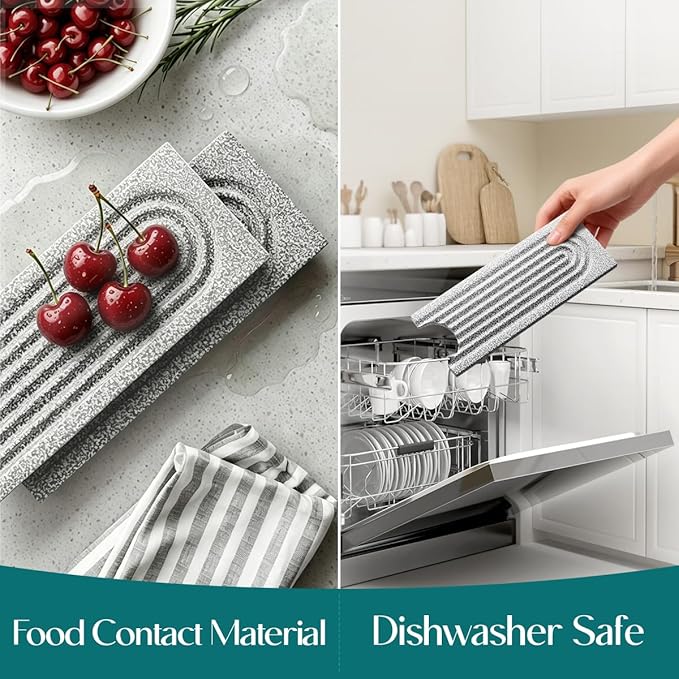 Stone Faucet Mat for Kitchen Sink, Diatomite Stone Drying Mat for Kitchen Counter, 2026 Upgraded Dishwasher-Safe & Ultra Absorbent, Food-Grade Stone Dish Drying Mat for Bottles & Utensils (20" x 3.9")