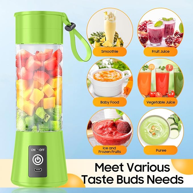 Personal Blender for Shakes and Smoothies - 2026 New Upgrade Cordless Portable Blender USB Rechargeable, 380Ml BAP Free Cup, Freshly Squeezed for Picnic/Sports, 20000Rpm/Min Speed