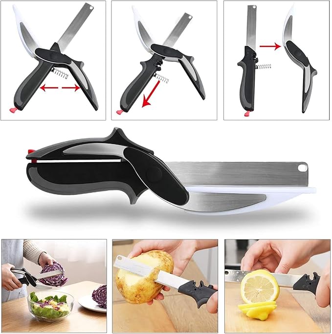 2 in 1 Kitchen Scissors for Food, Separable Stainless Steel Barbecue Steak Shears, Multi‑Function Kitchen Cutter for Vegetable, Fruit & Meat