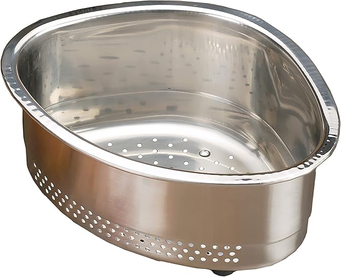 RSVP International Endurance Kitchen Collection Colander Strainer, Corner Basket, Pierced Stainless Steel
