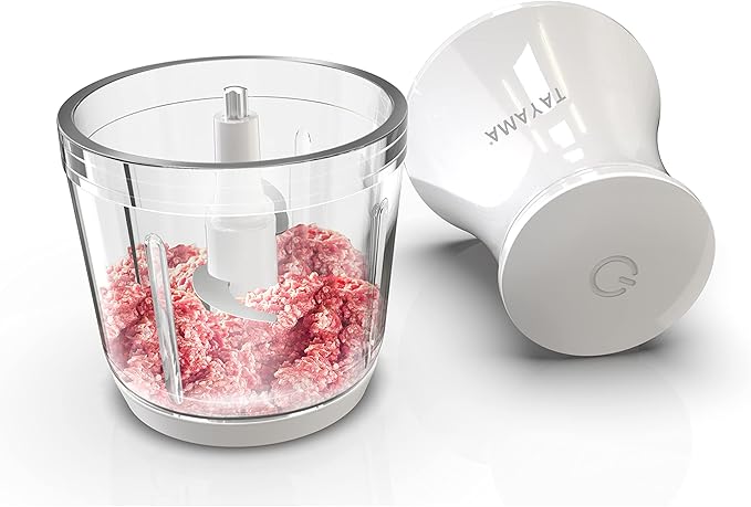 TAYAMA 2.5 Cup White 200W Mini Chopper 4-Layer Blade Food Processor, Medium
