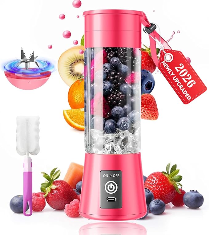 Cordless Personal Size Portable Blender - 380Ml Blender Smoothies and Shakes, BPA Free Traveling Juice Cup with Powerful Blending, Freshly Squeezed in Sports/Travel/Home