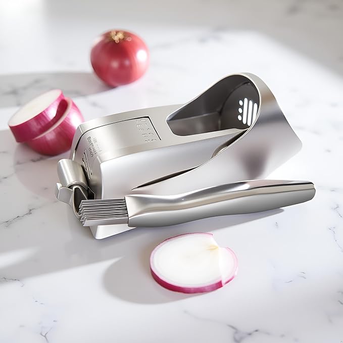 2Pcs Shred Silk the Knife Stainless Steel, Stainless Steel Onion Cutter, Ergonomic Onion Slicer, Onion Blossom Cutter, Kitchen Tools for Slicing and Dicing Onions, Seasoning and Spice Choppers