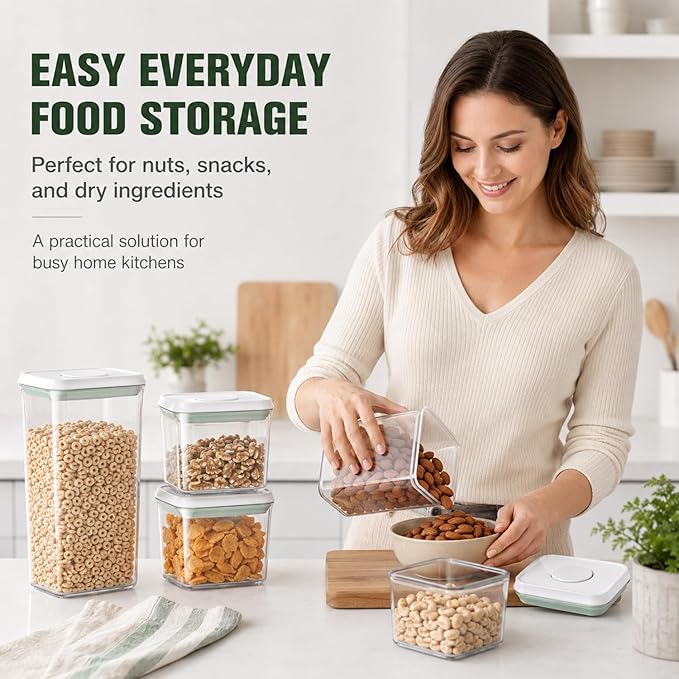 12 Pcs Pop Airtight Food Storage Containers with Lids Stackable Containers