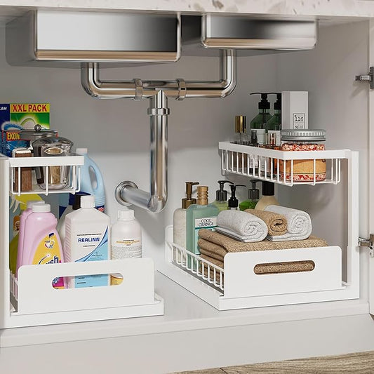 Under Sink Organizer, Pull Out Cabinet Organizer, 2 Pack