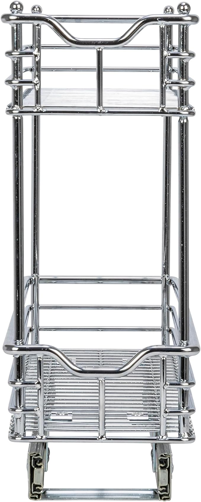 Household Essentials Glidez Multipurpose Chrome-Plated Steel Pull-Out/Slide-Out Storage Organizer for Under Cabinet Use - 2-Tier Design - Fits Standard Size Cabinet or Shelf, Chrome