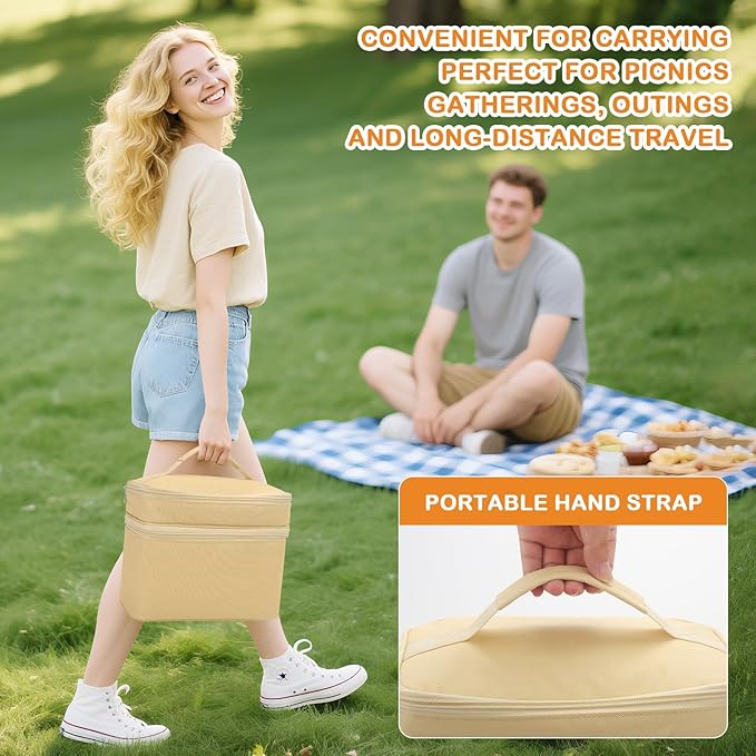 Hand Mixer Case for Kitchen Aid - Immersion Blender Attachments Storage Bag Blender Stick Handheld Carrying Case with Handle Hand Mixer Accessories, Portable Travel Organizer (Bag Only) Yellow