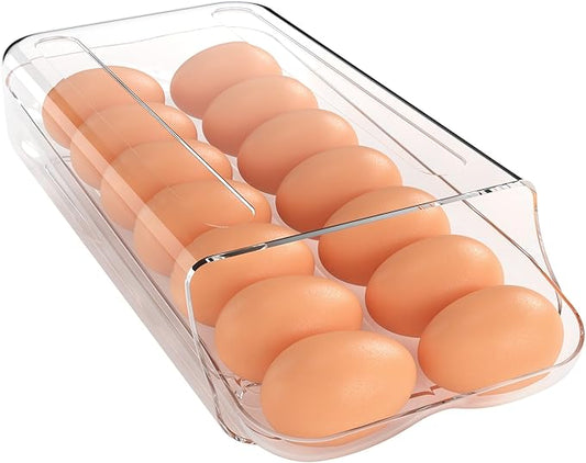 Egg Holder for Fridge, Automatic Rolling Egg Container for Refrigerator, 1Pack