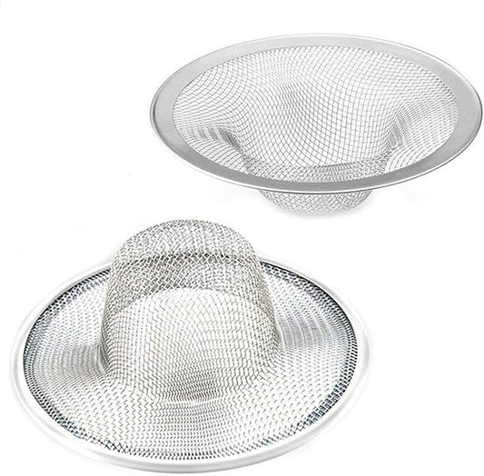 2 pcs Heavy Duty Stainless Steel Slop Basket Filter Trap, 2.75" Top / 1" Mesh Metal Sink Strainer