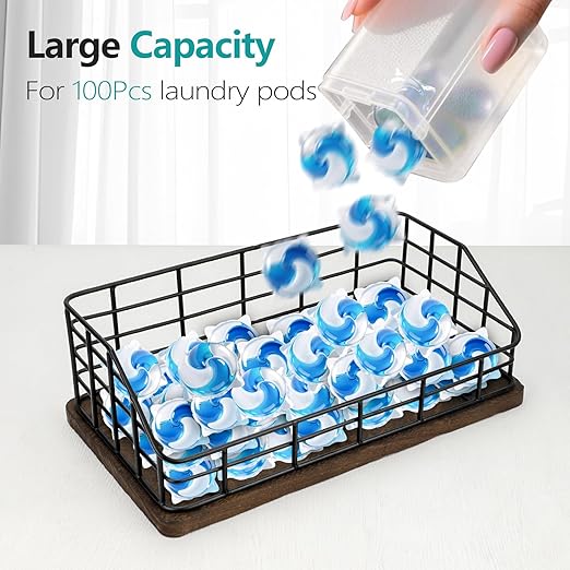 2-in-1 Trash Bag Holder & Dishwasher Pods Organizer, Extra Large Trash Bags Dispenser, Kitchen Organizer and Under Sink Storage Box