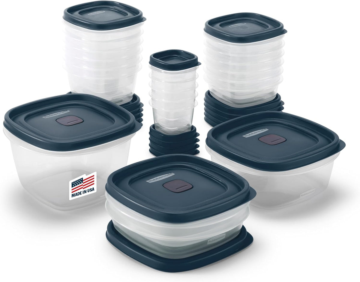 EasyFindLids Food Storage Containers in Special-Edition Insignia Blue, 42 Piece