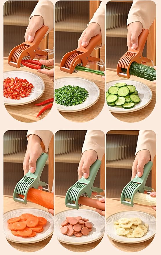 Grape Cutter Banana Slicer Cutter - All-in-One Kitchen Gadget for Fruits & Vegetables, Perfect as Banana Slicer & Strawberry Slicer, Safe for Kids & Dishwasher Safe (Orange)