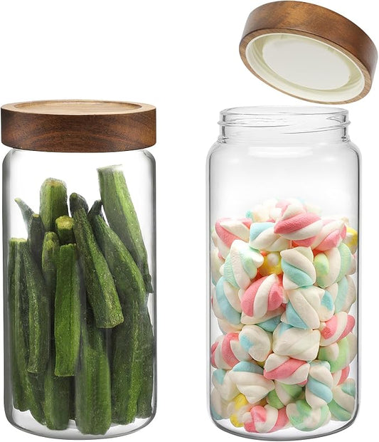 Glass Jar with Screw Top Lid 37oz Borosilicate Glass Spice Jars Seasoning
