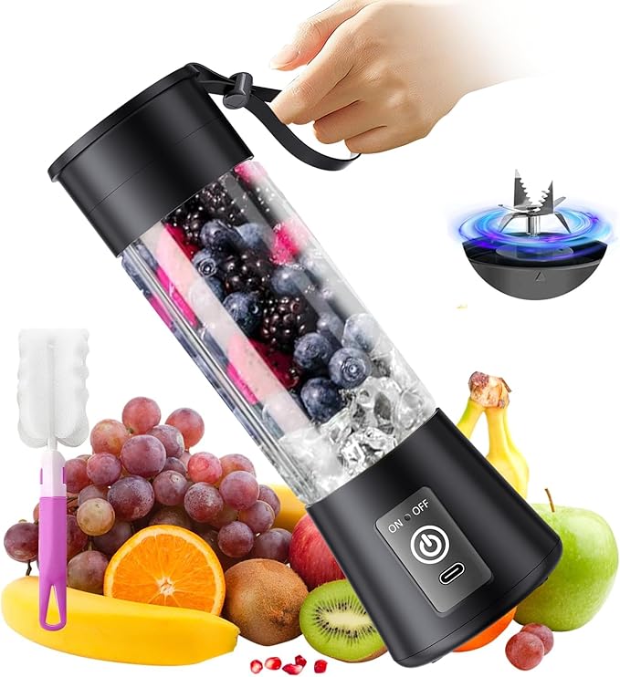 Portable Blender for Smoothie & Shakes - Upgraded Rechargeable Personal Size Blender, 380ml BPA Free Juice Cup & High Speed of 20,000 Rpm, Suit for Sports/Office/Home/Travel