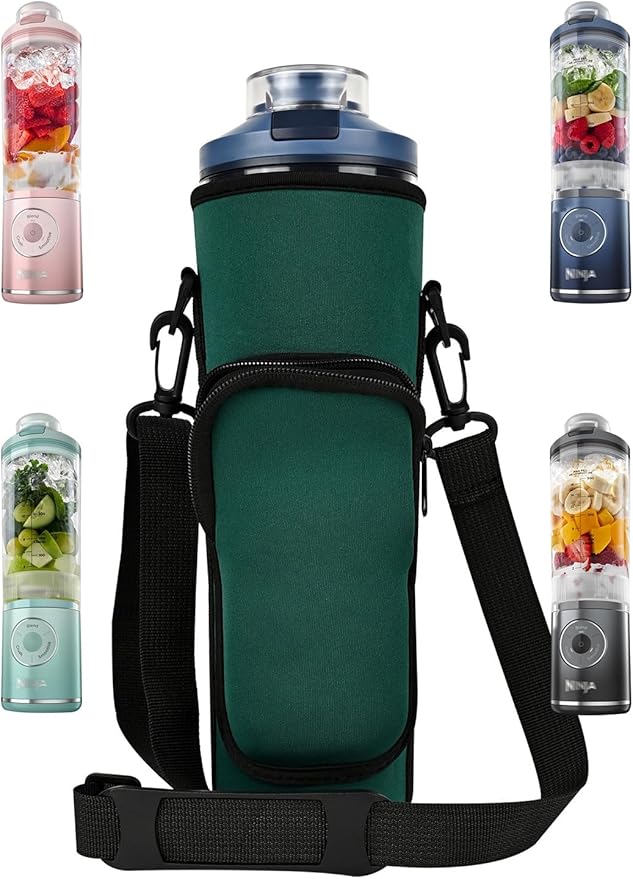 Blender Storage Sleeve Blender Travel Bag for Ninja Blast Max Portable Blender BC251NV/BC251GY/BC251MT/BC251PK/BC251LD/BC251IV with Shoulder Strap and Accessory Pocket (Green)