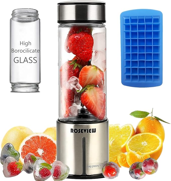 Portable Smoothie blender Glass bottle Mini USB rechargeable 2 battery Handheld Shakes blend Cup USB juicer Cordless Personal smoothies maker blender bottle mixer