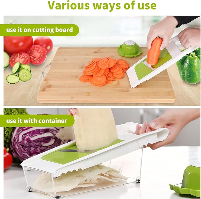 Graters For Kitchen, Cheese Grater with Container, Mandoline Slicer For Kitchen, Vegetable Grater, Carrot Shredder, Julienne Slicer and Peeler, Potato Slicer