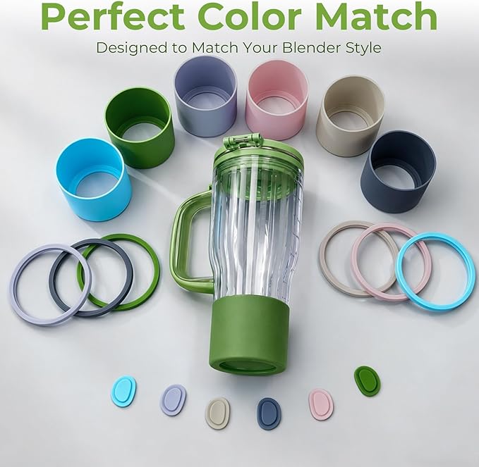Personal Blender Accessories for Ninja Blendboss DB351GN, Leak-Proof Kit with Silicone Tumbler Boot, Spill Stopper & Sealing Ring, Cup Not Included (Watermelon BubbleGum)