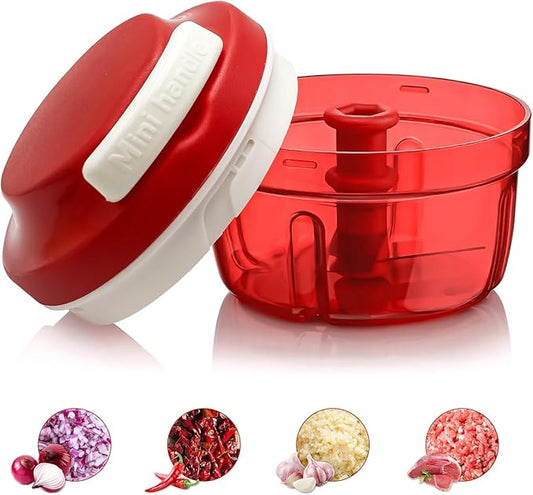 Pull String Chopper, Onion Cutter, Vegetable Cutter Manual with Pulley, Multifunctional Manual Chopper for Vegetables, Meat, Kitchen Aid for Fast Cutting and Chopping