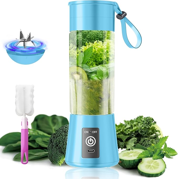 Personal Blender for Shakes and Smoothies - 2026 New Upgrade Cordless Portable Blender USB Rechargeable, 380Ml BAP Free Cup, Freshly Squeezed for Picnic/Sports, 20000Rpm/Min Speed