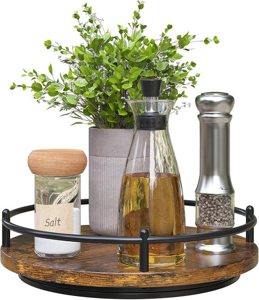 Lazy Susan Organizer：9 Inch Rotating Spice Rack for Kitchen Countertop Round