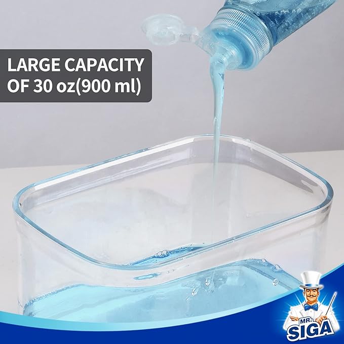 MR.SIGA Dish Soap Dispenser for Kitchen,2 in 1 Premium Sponge Holder, Dishwashing Soap Pump Dispenser for Countertop, Black