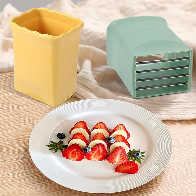 1PCS Fruit Slicer Cup Strawberry Slicer, Cup Slicer Strawberries Cutter Cup, Speed Cutter for Banana Grape Egg Kitchen Portable Slicing Tool