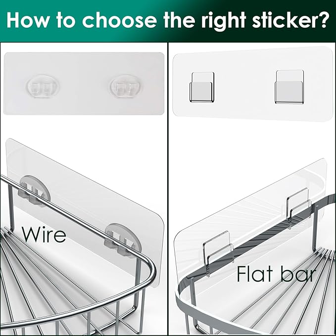Sponge Holder Adhesive Replacement Hooks, Soap Dish Adhesive Strips, Toothbrush Holders Sticker, Kitchen Sink Caddy Adhesive Hooks, Shower Wall Mounts Tape Sticky Pads Clear Clips 4 Pack
