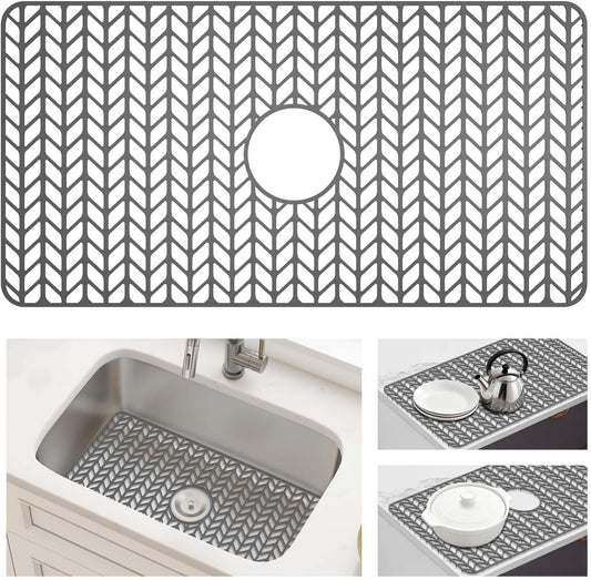 Silicone Sink Protectors for Kitchen Sink, 30" x 16" Center Drain