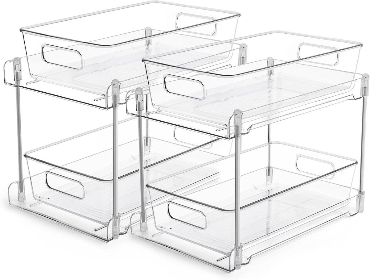 2 Pack Pull Out Bathroom Under Sink Organizer (S-Standard)
