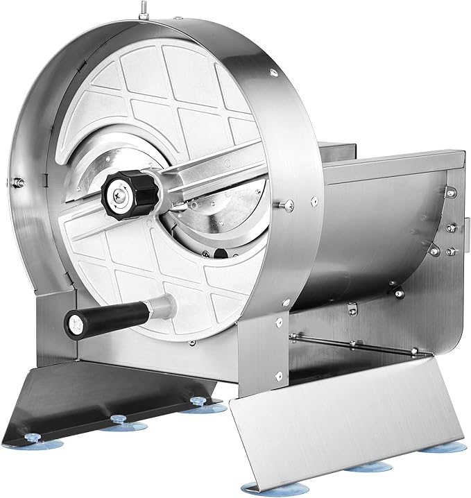 VEVOR Electric Vegetable Slicer, 0-0.5"/0-12mm Thickness Adjustable Commercial Slicer Machine, Convertible to Manual, Stainless Steel Food Cutter Slicing Machine, for Potato, Lemon, Tomato, Apple